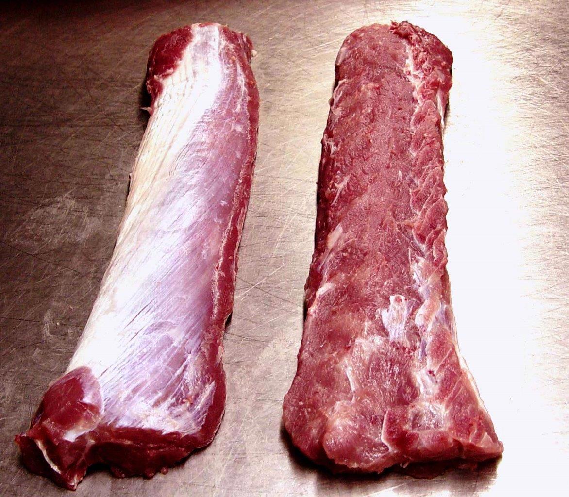 Boneless Pork Loin Quality Comparison Fat Cap Lean Side