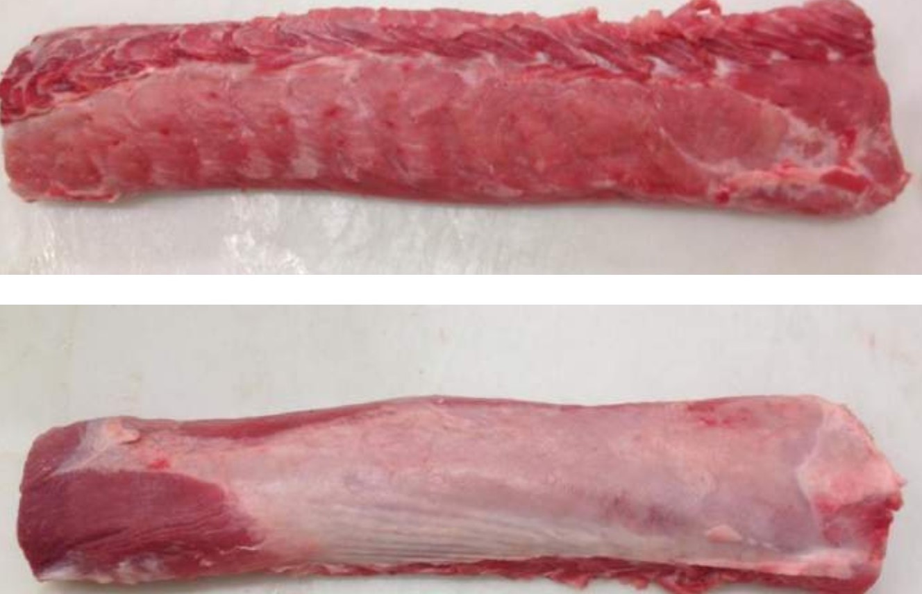 Boneless Pork Loin Top Bottom View Uniform Muscle Structure