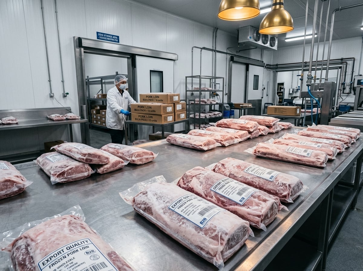 Frozen pork loin in commercial packaging — wholesale quantities for Philippines importers