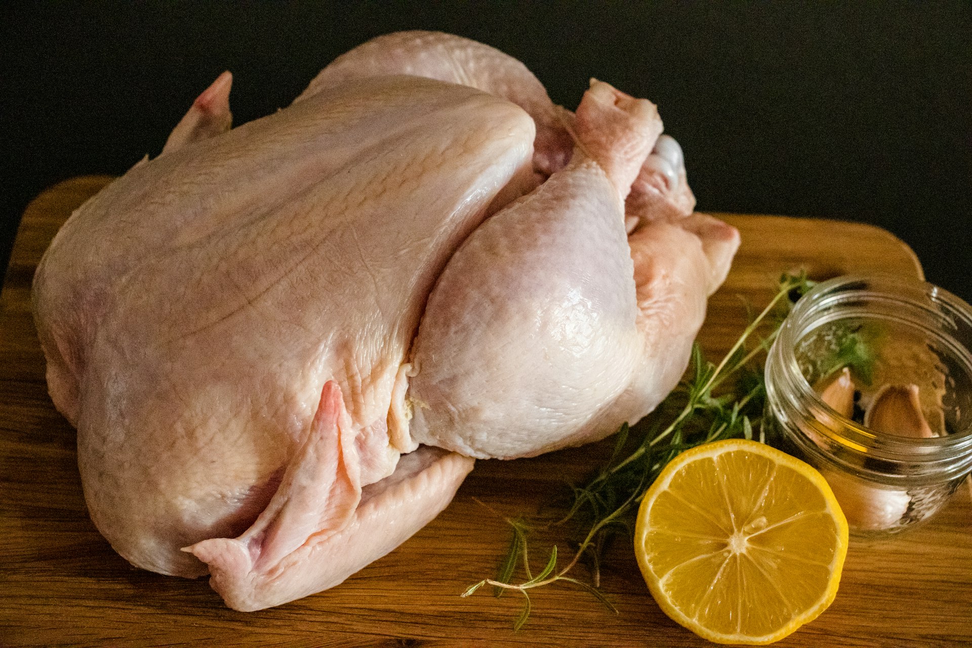 Frozen whole chicken — individually wrapped, export-ready packaging